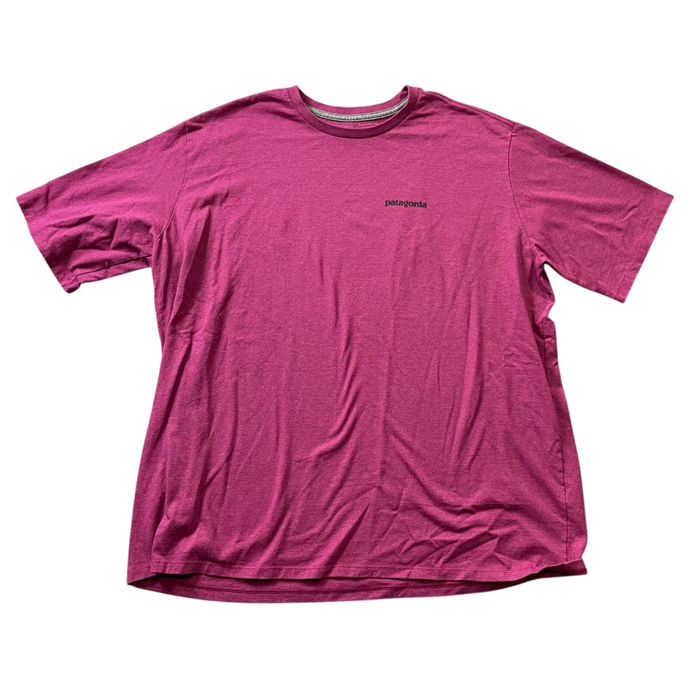 Patagonia Mens XXL Wine Responsibili-Tee Short Sleeve Graphic T-Shirt Purple